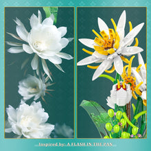 Load image into Gallery viewer, Under Epiphyllum Artificial Flowers Bouquet for Adults, Flower Building Sets with Vase, Home Decor, Mother&#39;s Day, Valentine&#39;s Day Gifts for Her or Him
