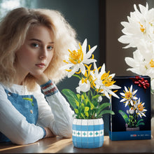 Load image into Gallery viewer, Under Epiphyllum Artificial Flowers Bouquet for Adults, Flower Building Sets with Vase, Home Decor, Mother&#39;s Day, Valentine&#39;s Day Gifts for Her or Him
