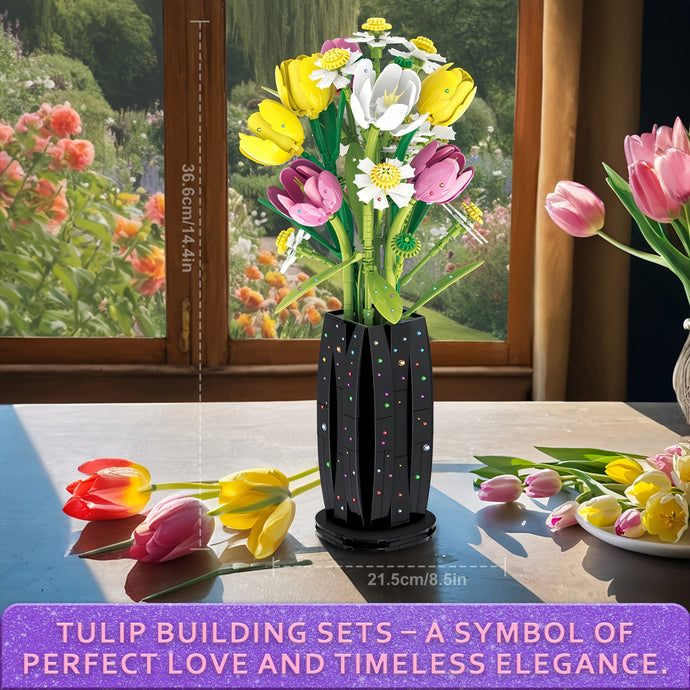 Tulip Flowers Bouquet Building Set