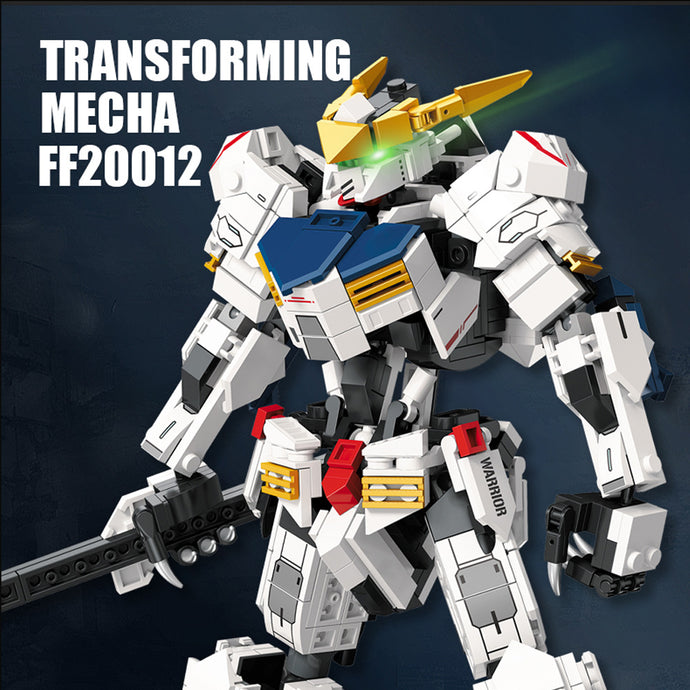 Transforming MECHA White Building Blocks Set Two Forms Building Deformation