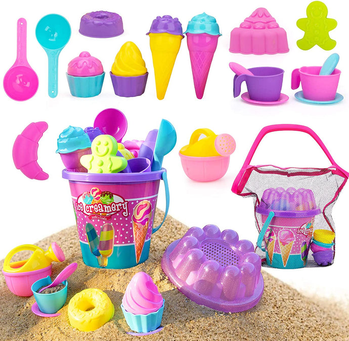 Sand Toy EIS Cupcake with Mesh Bag 24 Piece Beach Sandbox