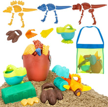 Load image into Gallery viewer, Sand Toy Dinosaur with Mesh Bag 33 Piece, Beach Sandbox
