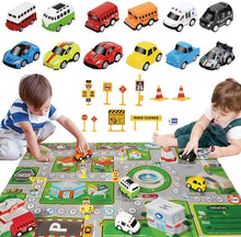 Load image into Gallery viewer, Pull Back Cars with Play Mat, 12 Pack - GP TOYS
